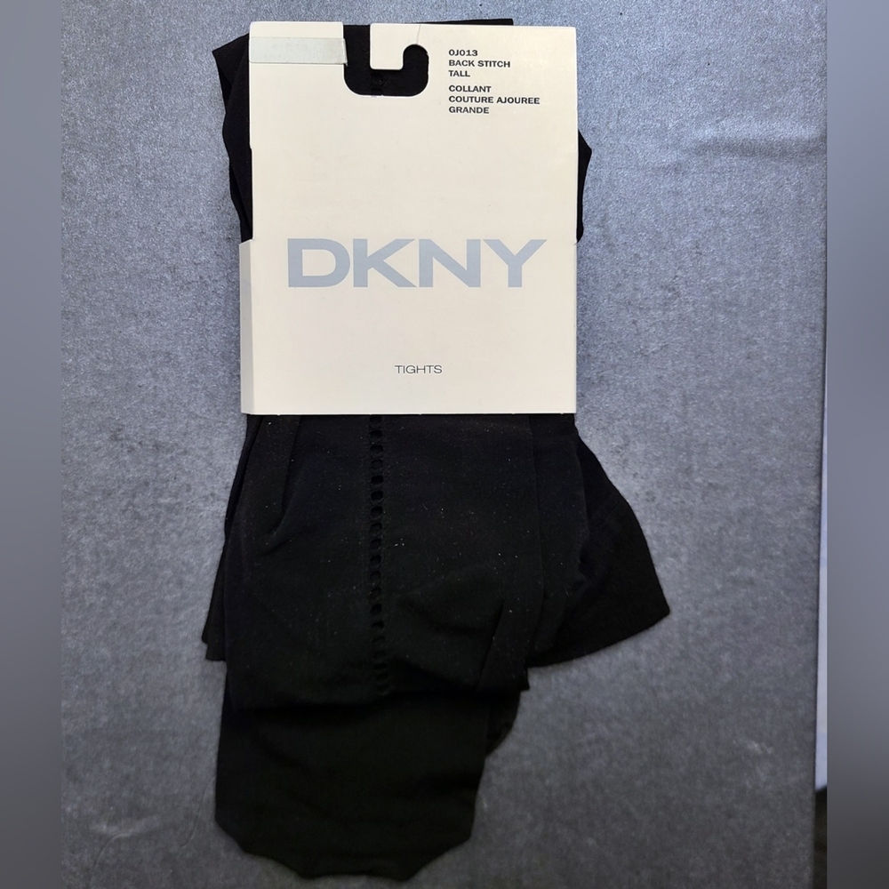DKNY Black Back Stitch Size Tall Tights